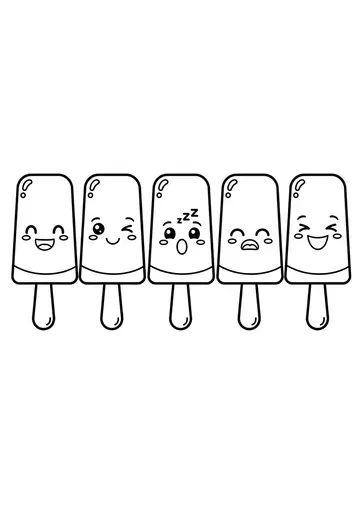 Popsicle Parade Coloring Page