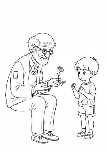 Grandpa's Memory Carnations Coloring Pages