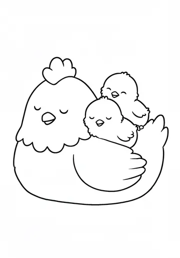 Pip the Chick Meets Family Coloring Pages