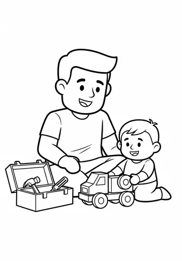 Fix-It Team happy fathers day Coloring Pages