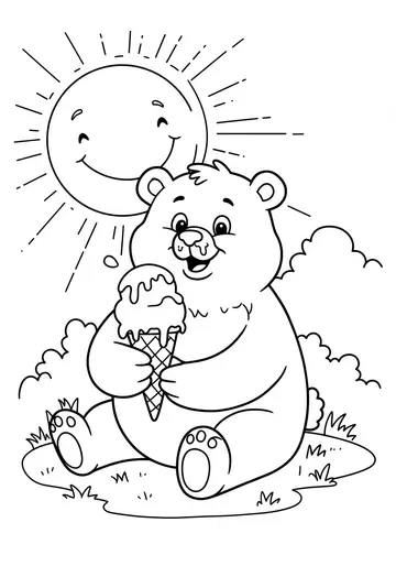 Barnaby Bear's Treat Coloring Pages