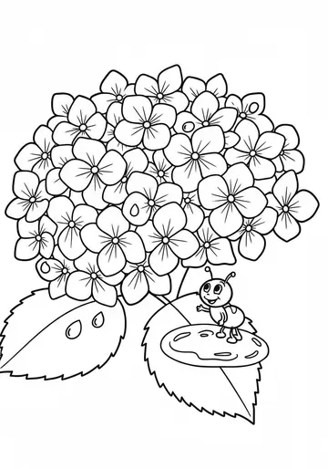 10 Raindrop Ride Hydrangeas Coloring Pages