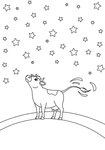Stella the Magical Star-Swishing Cow Coloring Pages