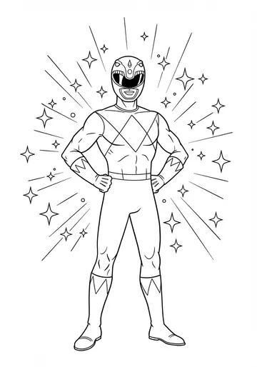 Confident Power Rangers Blue Ranger Coloring Pages