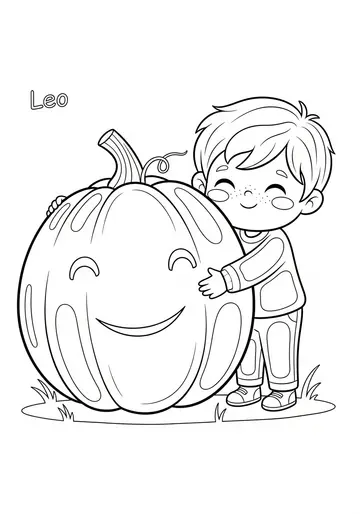 Thanksgiving Leo & The Thankful Pumpkin Coloring Pages
