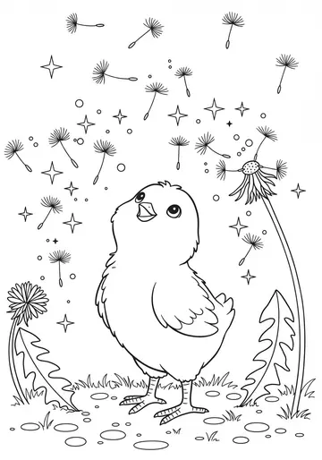 Joyful Running Chick Coloring Pages