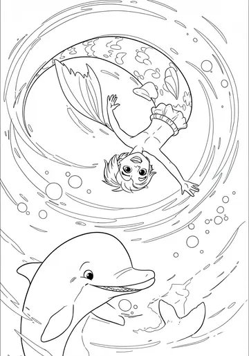 Learning to Swim Merman Coloring Pages