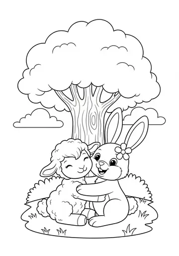 Lily & Benny's Friendship Heart Coloring Pages for Ages 3-5