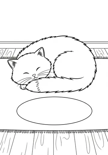 Cat Pip's Sunny Nap Coloring Pages