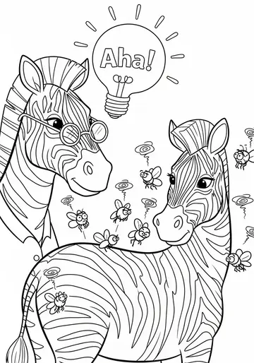 Professor Zella's Science Zebra Coloring Pages