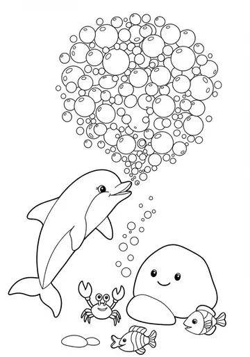Coral's Ocean Art Dolphin Coloring Pages