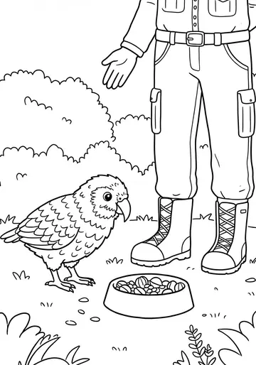 Kiko Meets a Friend Kakapo Coloring Pages