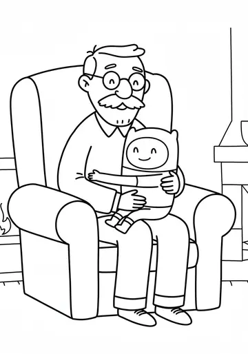 A Cuddle for a Cold Nose Grandparent Coloring Pages