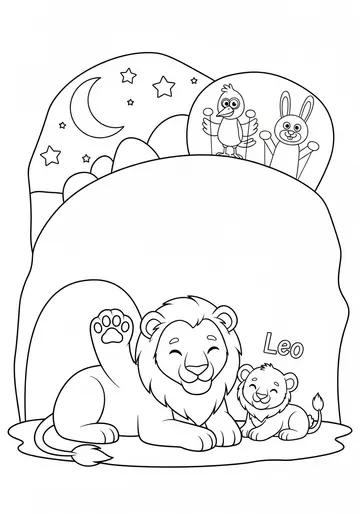 Brave in the Dark cute lion Coloring Pages