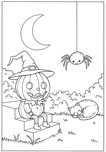 Jackie & Silas Jack-O'-Lantern Coloring Pages