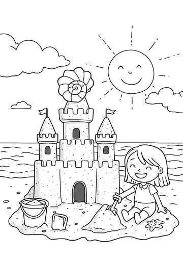 Mia's Sandcastle Secret Coloring Pages