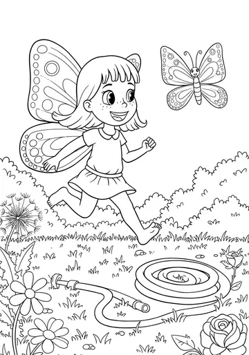 Playful Barefoot Race Coloring Pages