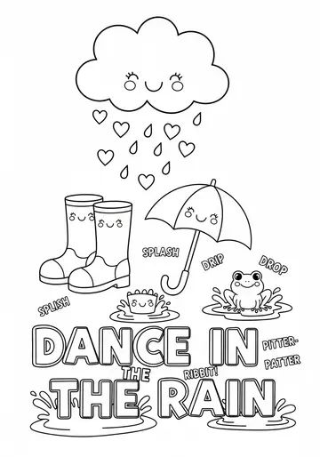 Dance in the Rain Coloring Page