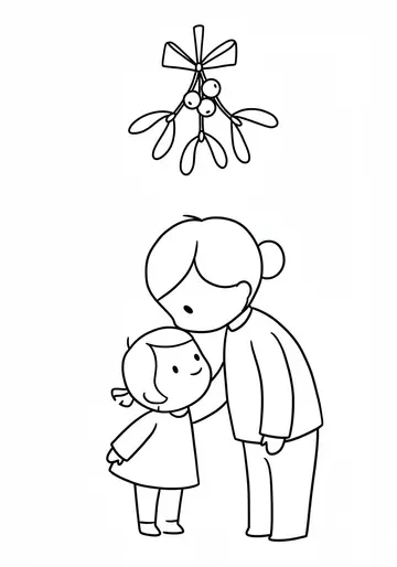 A Mistletoe Surprise Family Coloring Pages