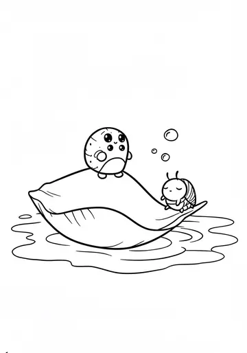 Roly-Poly's Rose Petal Boat Coloring Pages