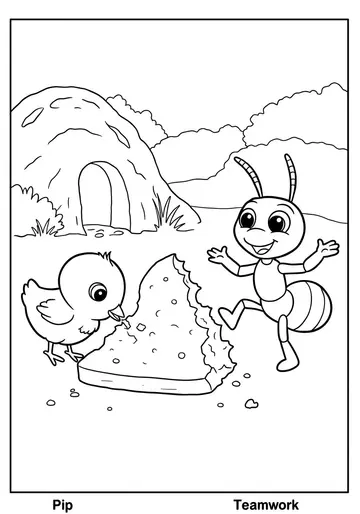 Pip the Chick Discovers Friendship Coloring Pages