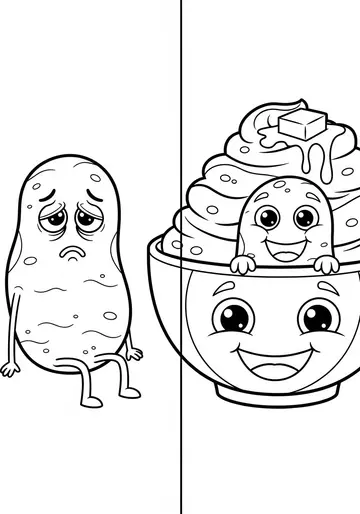 20. The Potato's Secret Thanksgiving Coloring Page