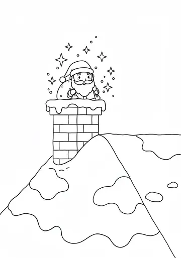 Magical Chimney Christmas Coloring Pages