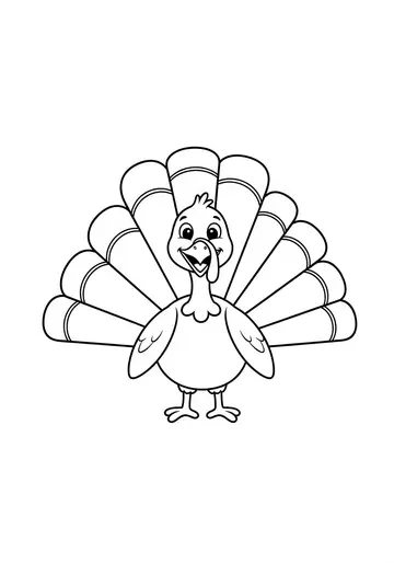 Friendly Turkey Coloring Page