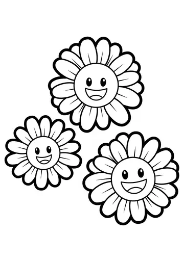 Happy Daisy Friends Coloring Page