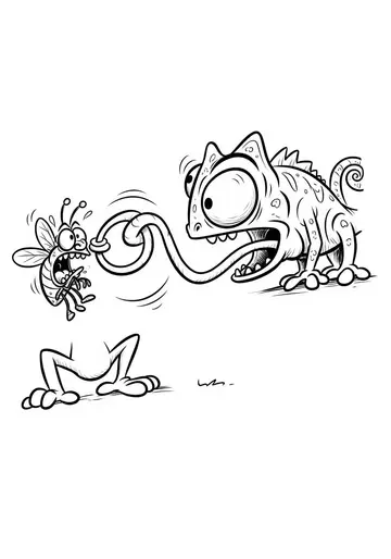 How Does a Lizard Catch a Bug? Coloring Page!