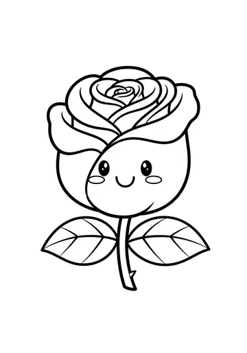 Happy Rose Coloring Page: Smile & Color!