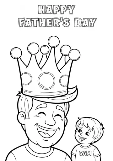 King for a Day & happy fathers day Coloring Pages