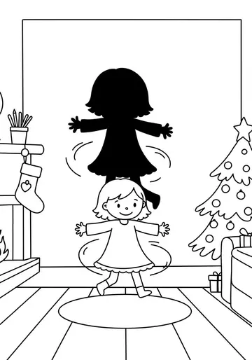 Creative Dancing Shadows Coloring Pages for Kids