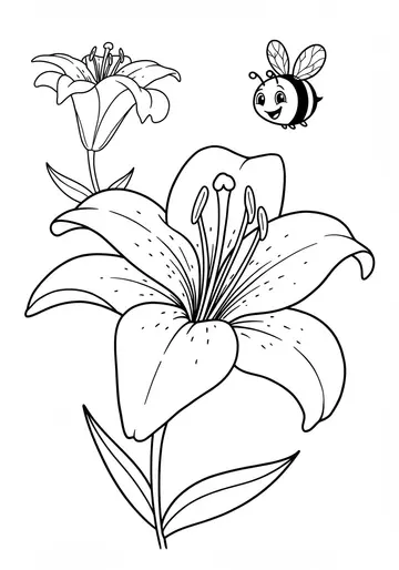 Brave & Blooming Lilies Coloring Pages for Toddlers