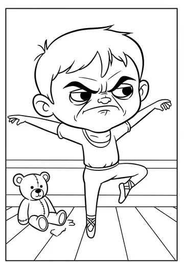 One Grumpy Bear Ballerina Coloring Pages