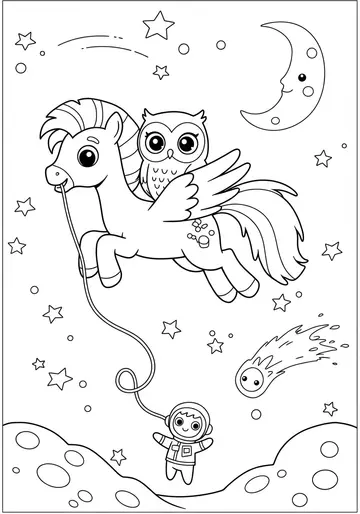 Zephyr's Star-Fishing Pegasus Coloring Pages