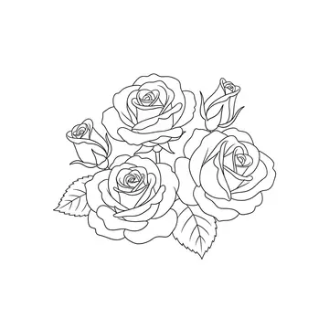 Cute Roses Coloring Page