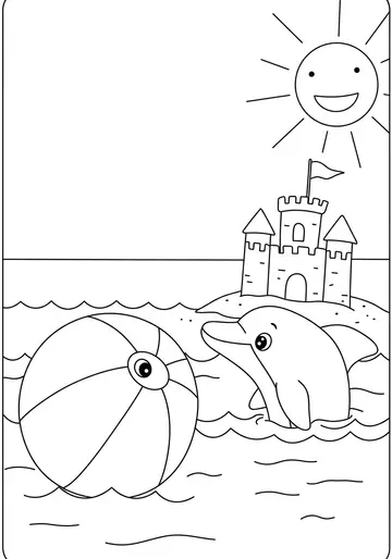 Summer Beach Fun Coloring Pages for Kids