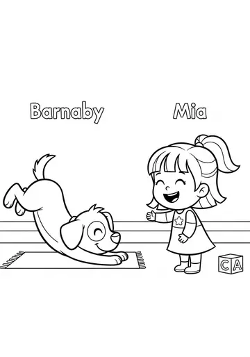 Funny Puppy Yoga Coloring Pages for Ages 3-5
