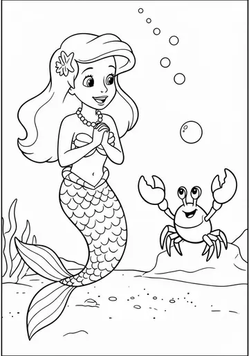 Friendship & Helping Mermaid Coloring Pages for Kids