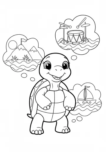 Tessie's Imagination Turtle Coloring Pages