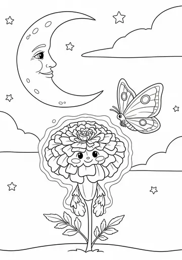 Petey's Night Glow Marigolds Coloring Pages