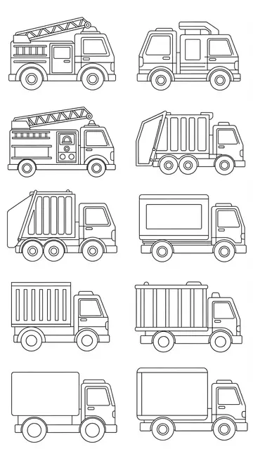 Zooming Trucks Coloring Page Adventure!