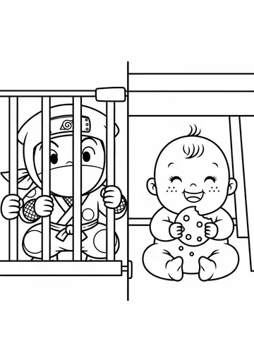 Mystery ninja kid Coloring Pages for Ages 3-5