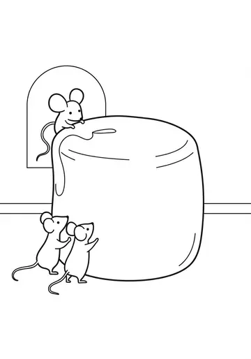 Tiny Mice's Cozy winter Treat Coloring Pages