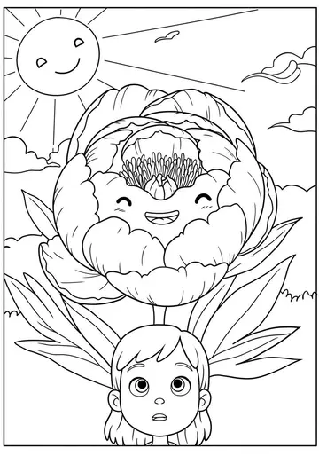 Peonies Pippin's Big Bloom Coloring Pages