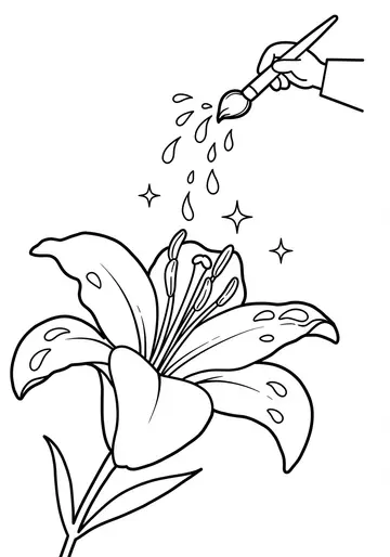 Creative Rainbow Lilies Coloring Pages for Artists