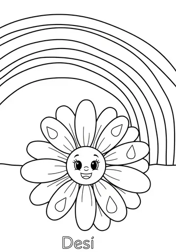 Rainbow Daisies Magical Colors Coloring Pages