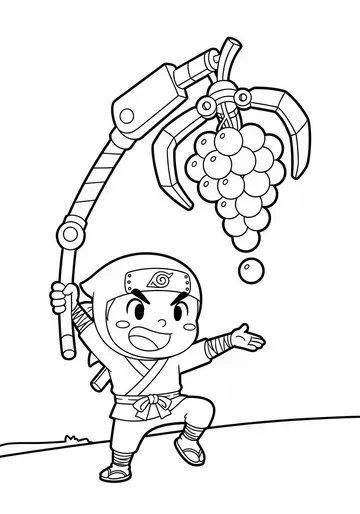 Kitchen Adventure Ninja Kid Coloring Pages