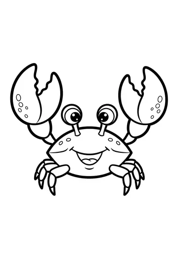 Funny Crab Coloring Page Fun